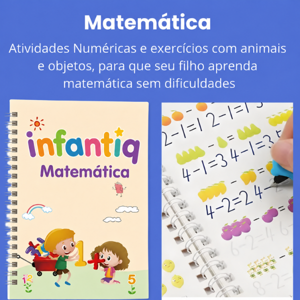 Cadernos Mágico de Caligrafia  Reutilizável Sank + 1 Caneta com 10 refis