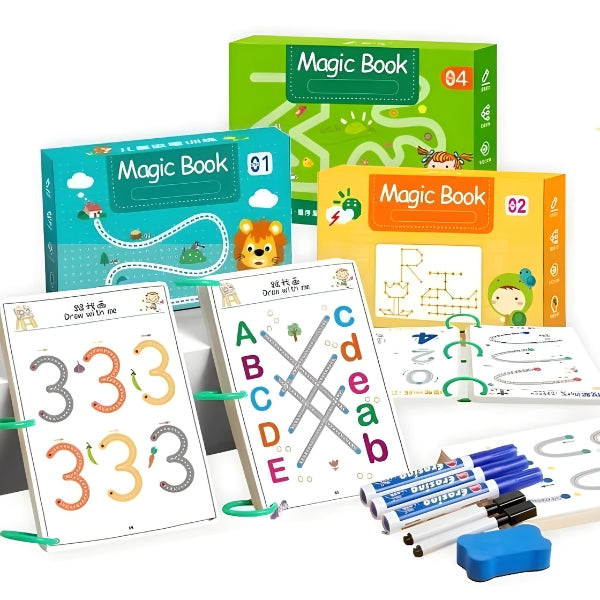 Caderno de Atividades Infantil MagicBook — Desenvolve concentração, raciocínio e autonomia em 15 minutos por dia, COMPRE 2 E LEVE 3
