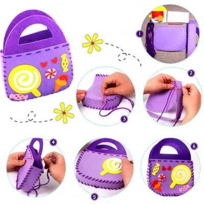 Kit de Costura de Bolsa Infantil Montessori. Desenvolve foco e concentração - ULTIMAS UNIDADES