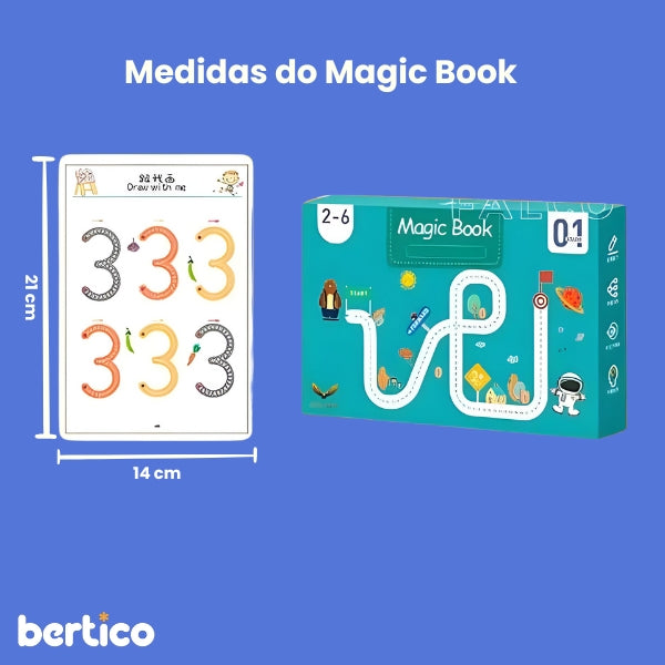 Caderno de Atividades Infantil MagicBook — Desenvolve concentração, raciocínio e autonomia em 15 minutos por dia, COMPRE 2 E LEVE 3