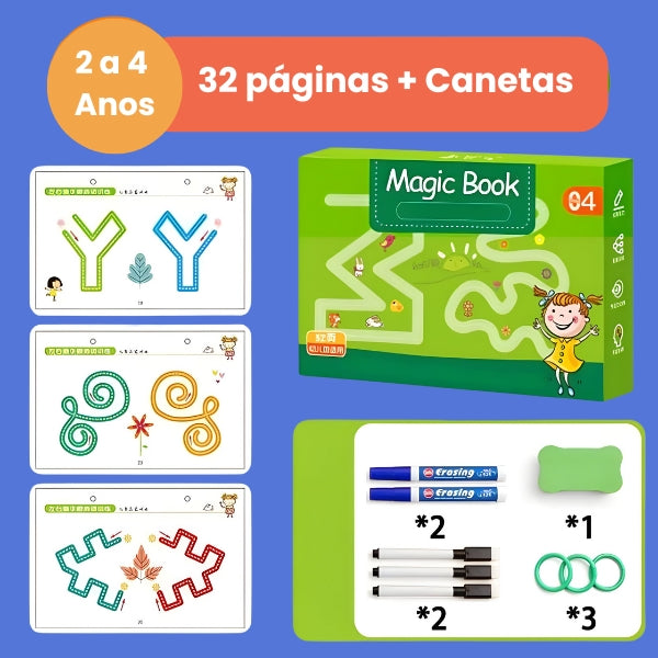 Caderno de Atividades Infantil MagicBook — Desenvolve concentração, raciocínio e autonomia em 15 minutos por dia, COMPRE 2 E LEVE 3