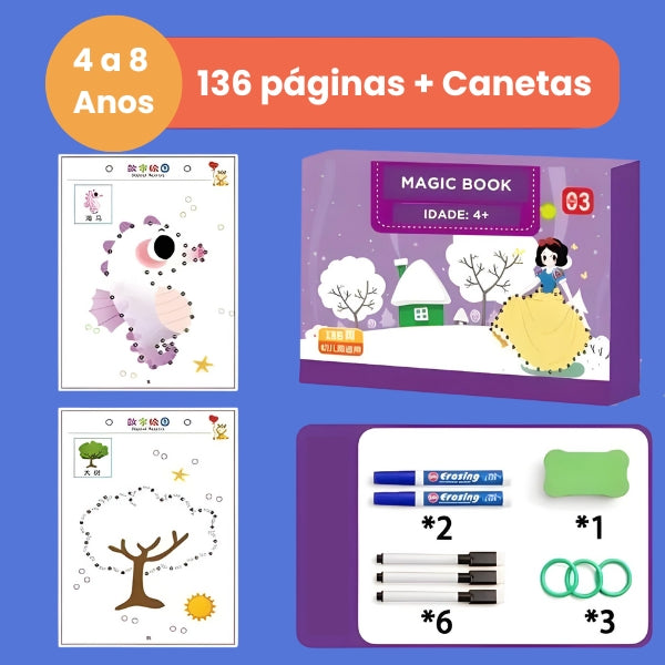Caderno de Atividades Infantil MagicBook — Desenvolve concentração, raciocínio e autonomia em 15 minutos por dia, COMPRE 2 E LEVE 3