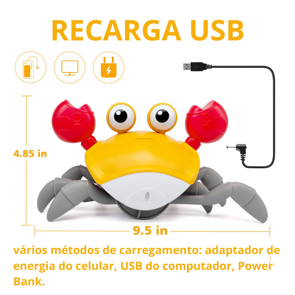 Caranguejo Fujão  | Brinquedo de Engatinhar com Corda para Bebês