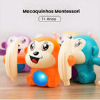Componentes visuais do BananiZoo em destaque: macaquinho, banana integrada e botão interativo