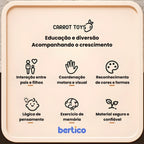 Detalhe da costura dos vegetais da MiniHorta Kids. Alta qualidade, durabilidade e segurança para o uso diário