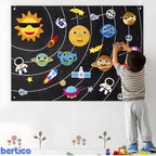 Painel HistóriaMóvel com figuras aplicadas em feltro. Brinquedo educativo que estimula a criatividade e a contação de histórias
